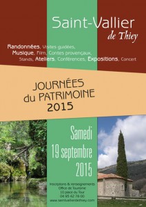 Saint-vallier--de-Thiey Journées du Patrimoine samedi 19 septembre 2015