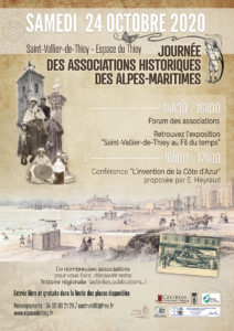 Journée des associations historiques des alpes maritimes, octobre 2020, saint vallier de thiey, pastorale et patrimoine, sococc infographiste graphiste grasse